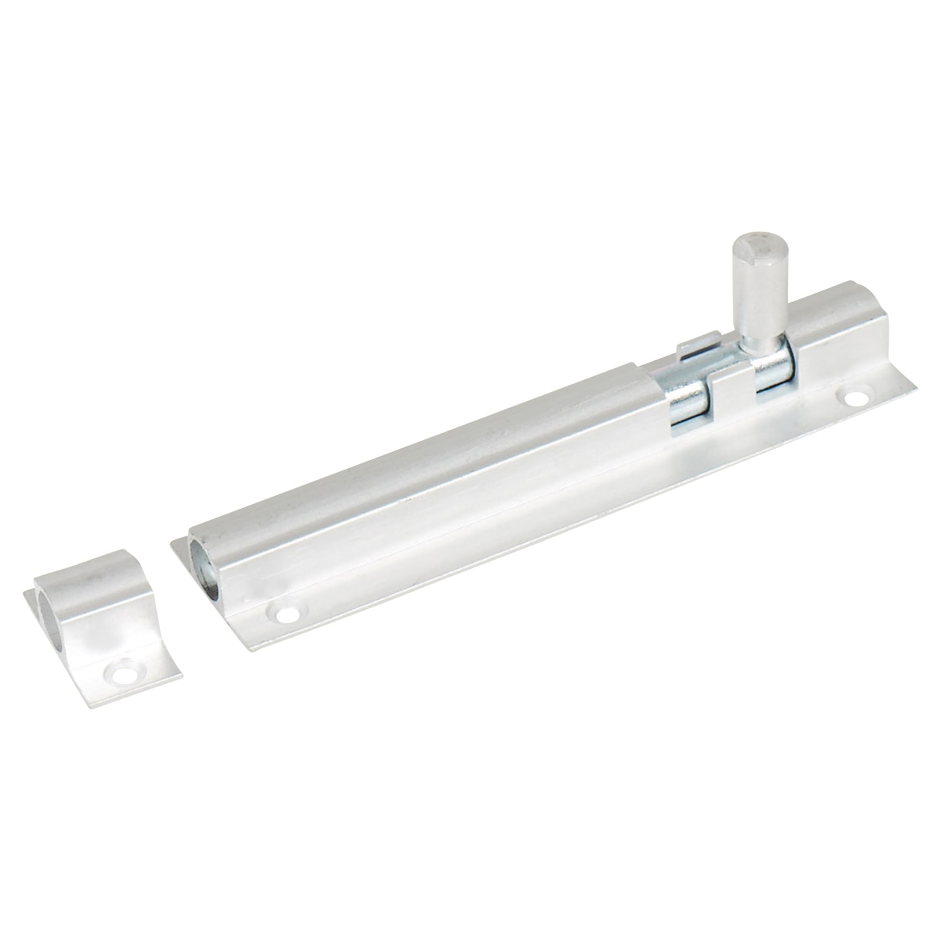 Brushed Aluminium Straight Barrel Bolt - 102 x 25mm - view 2