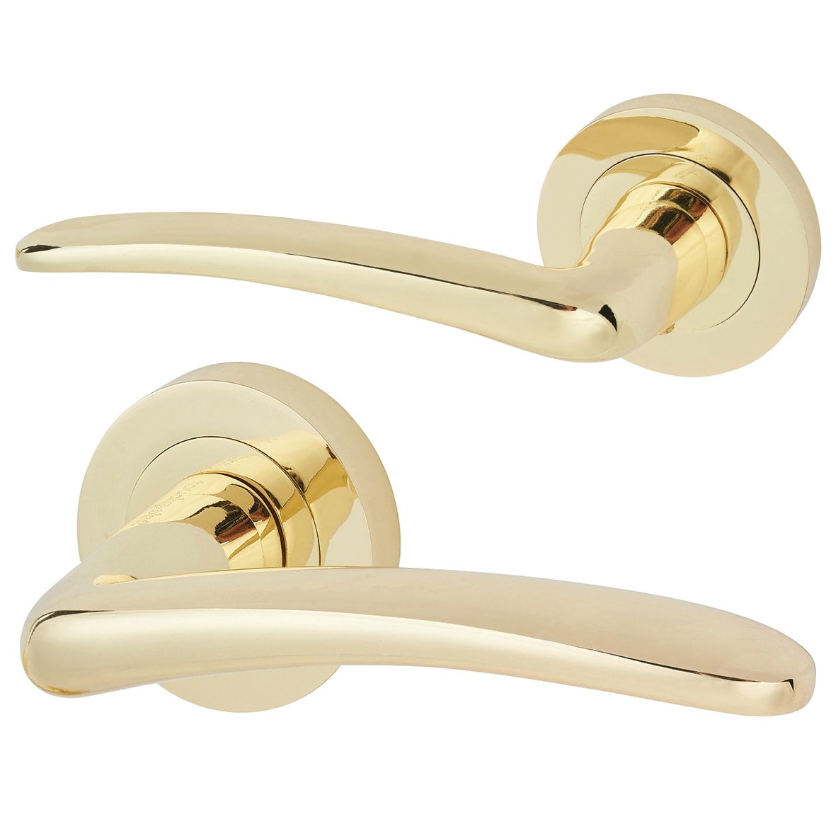 Polished Brass 3 Lever Sashlock Door Handles on Rose Pack - Eloise Range - view 2