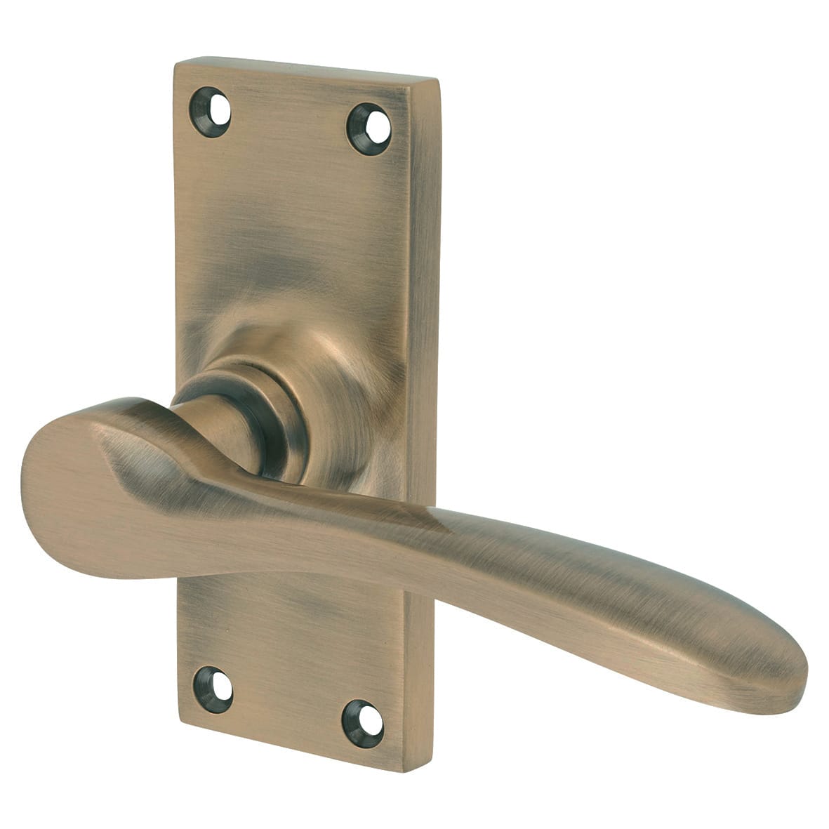 Antique Brass Latch Door Handles Pack - Short Plate - Buckingham Range - view 2