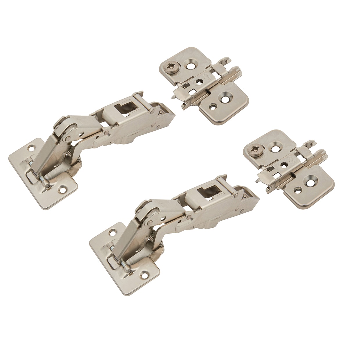 CLIP Top Cabinet Hinge Pack with 0mm Mounting Plates - 170° - Un-Sprung - Overlay - Pair - view 2