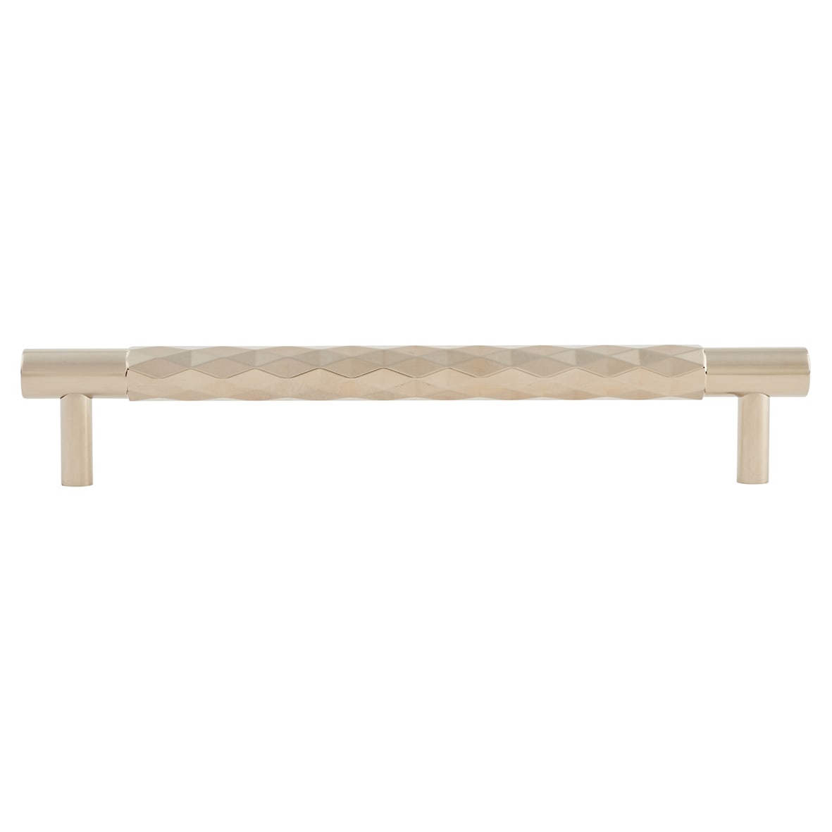 Diamond Cut 14mm T-Bar Cabinet Pull Handle - 160mm Centres - PVD Polished Nickel - view 2