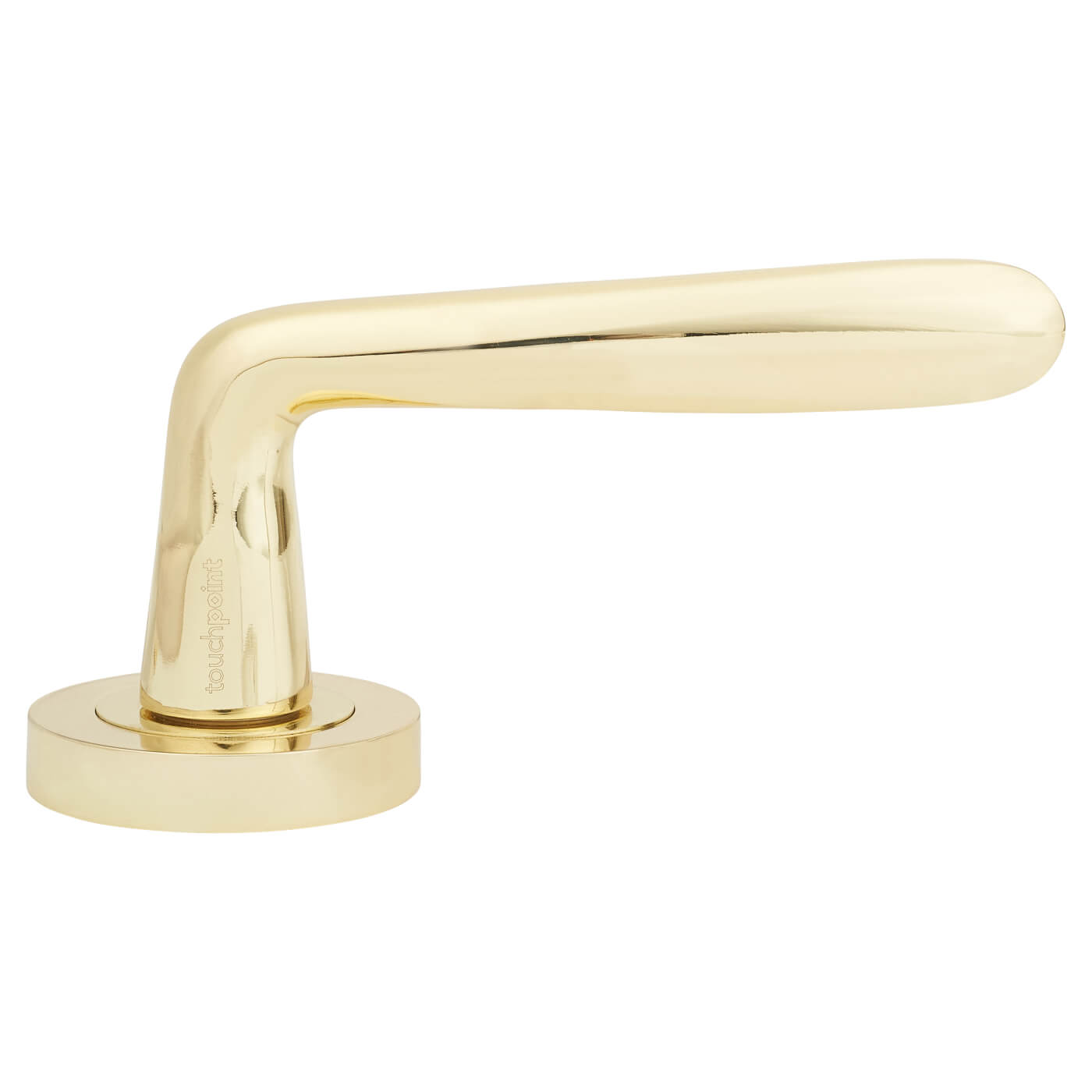 Polished Brass Door Handles on Round Rose - Eloise Range - view 3