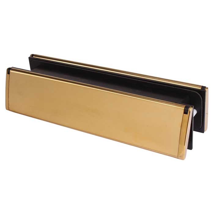 Letter Plate Matching End - 300 x 70mm - Door Thickness 40-80mm - PVD Polished Gold - view 2