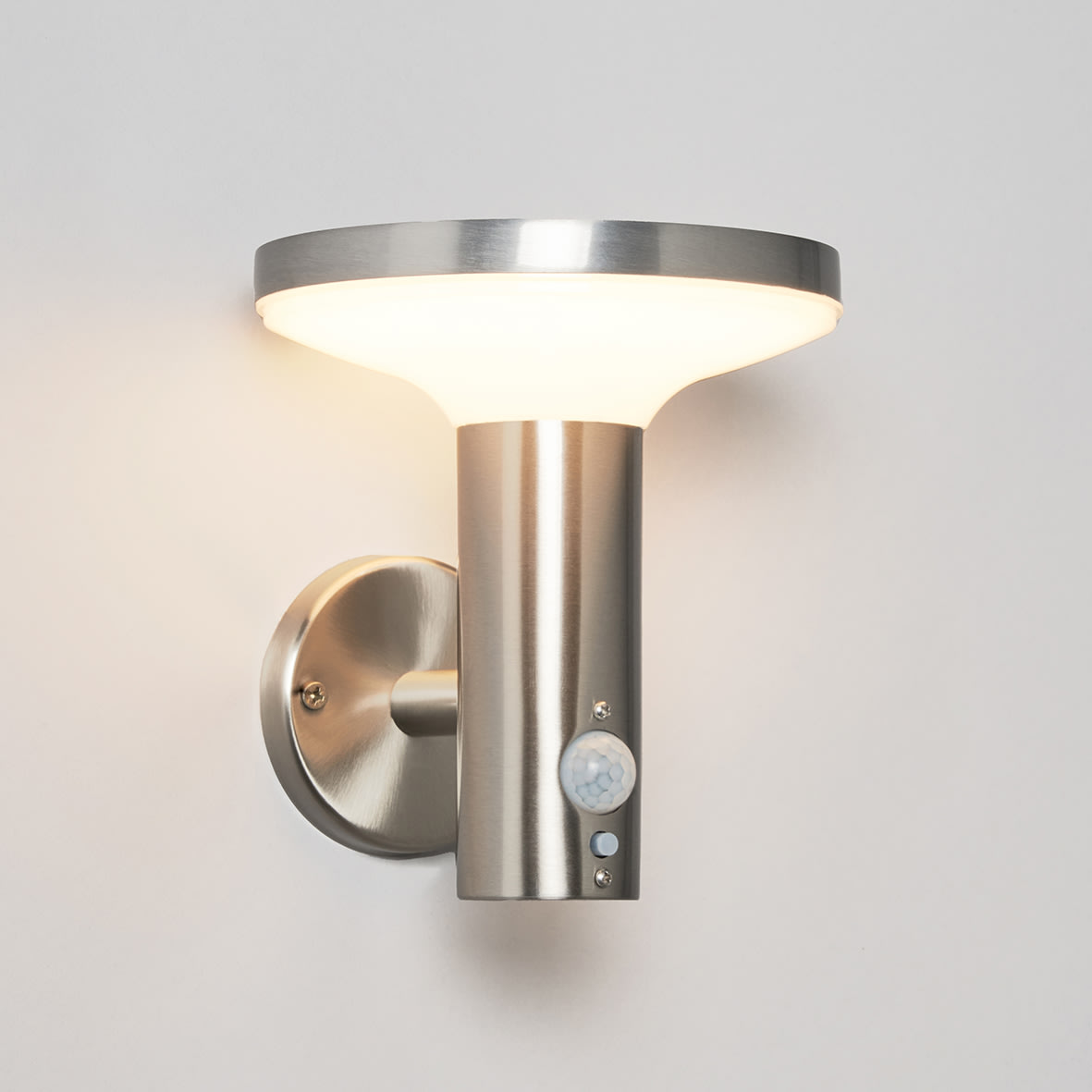 Forum Zink Claire 2W LED Solar Outdoor Down Wall Light with PIR - IP44 - 3000K - Stainless Steel - view 5