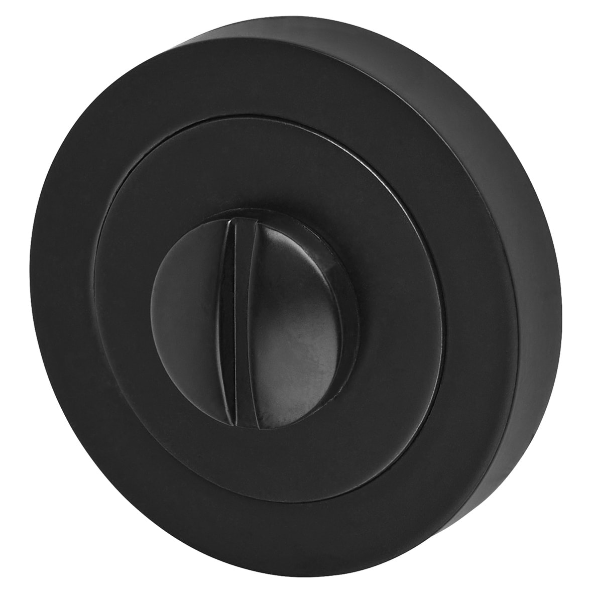 Matt Black Bathroom Deadbolt Lock Door Handles on Rose Pack - Lexi Range - view 5