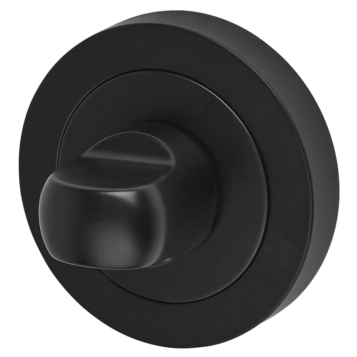 Matt Black Bathroom Deadbolt Lock Door Handles on Rose Pack - Lexi Range - view 6