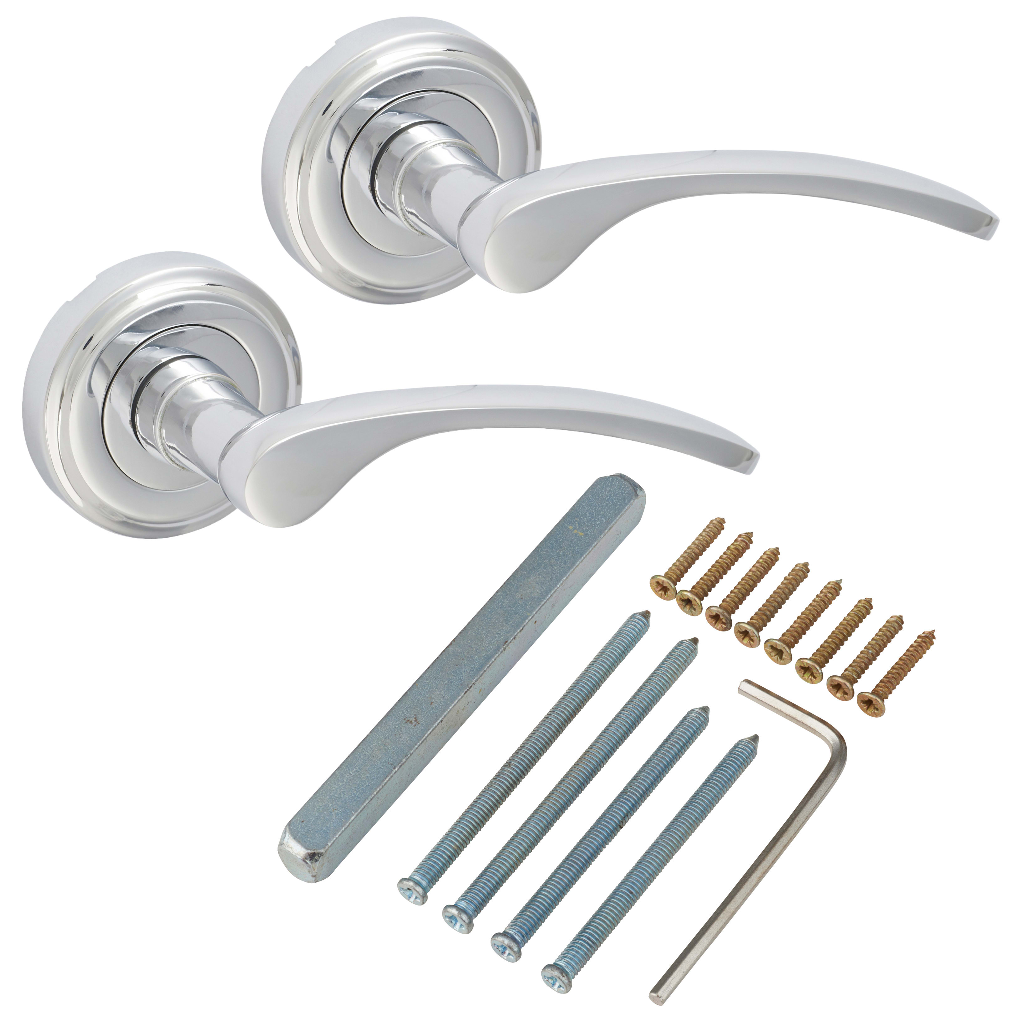 Marcus Polished Chrome Door Handles on Round Rose - Sophia Range - view 3