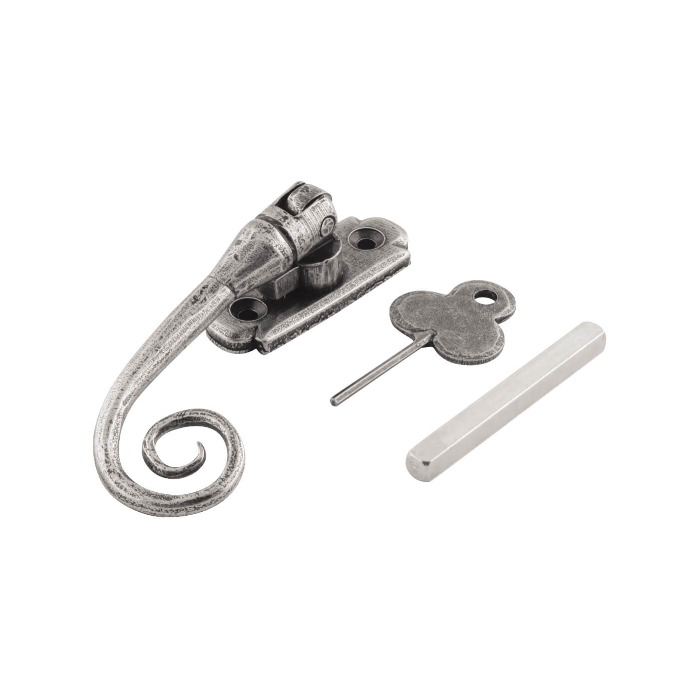Monkey Tail Espagnolette Casement Window Handle - Right Hand - Pewter - view 2