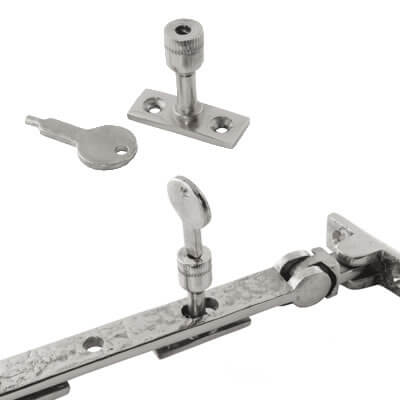 Locking Casement Window Stay Pin - Satin Chrome - view 2