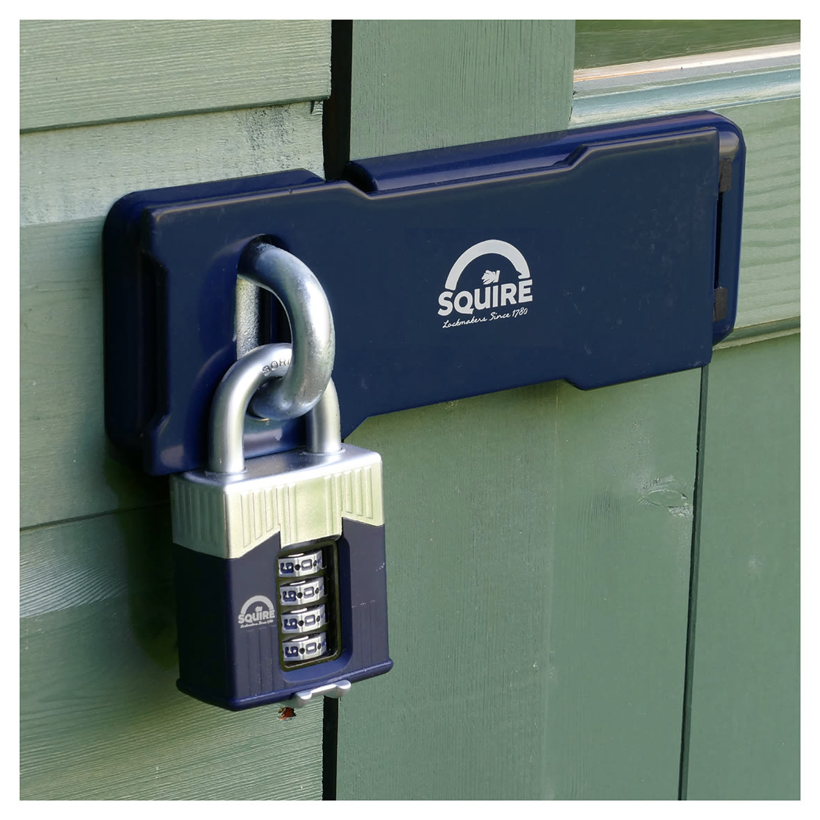 Hardened Steel High Security Hasp & Staple - 231 x 76mm - Blue - view 6