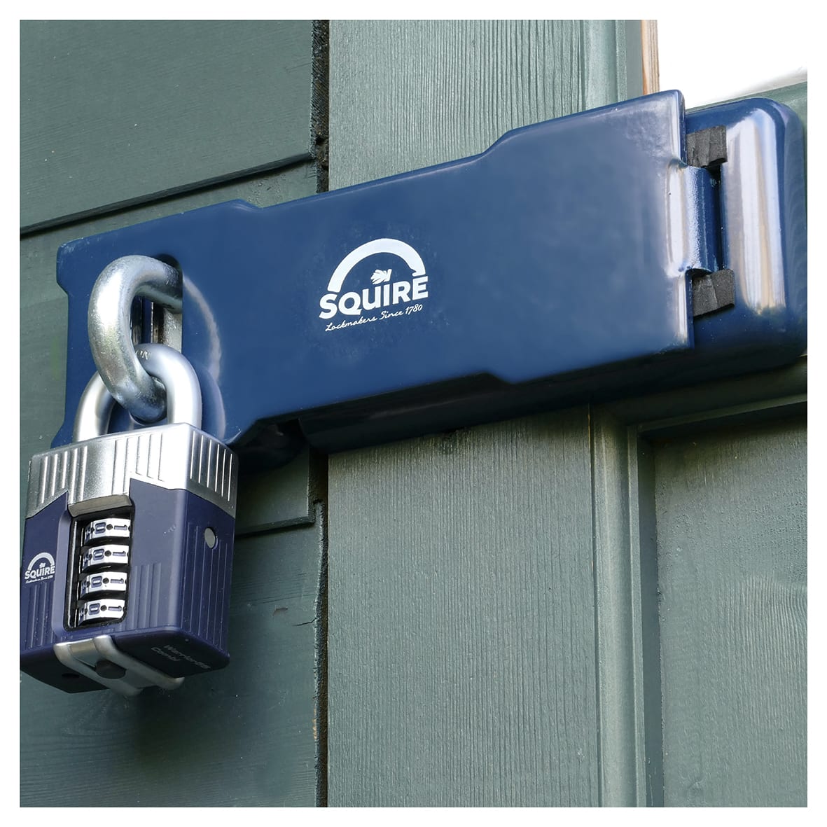 Hardened Steel High Security Hasp & Staple - 231 x 76mm - Blue - view 7