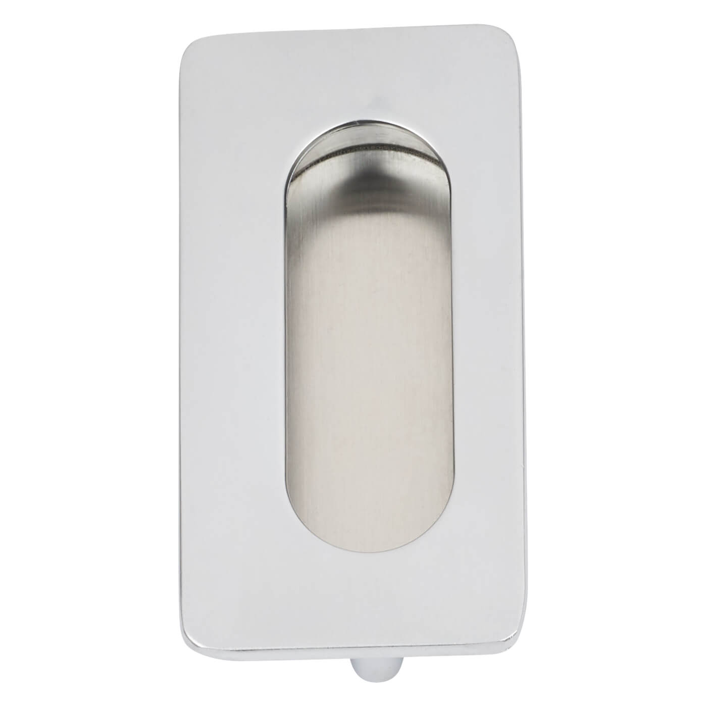 Rectangular Flush Cabinet Pull Handle - 74 x 39mm - Matt Chrome - view 4