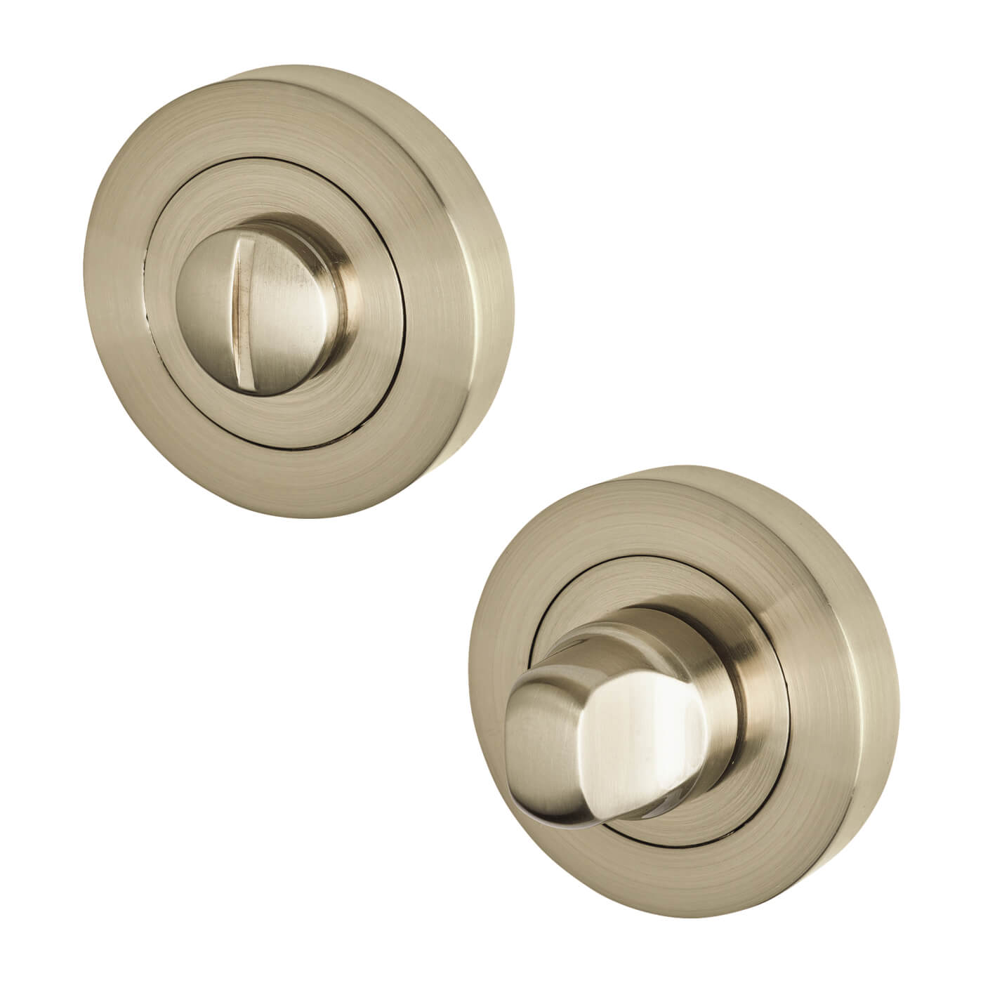 Bathroom Turn & Release - 52mm Diameter - Satin Nickel - view 2