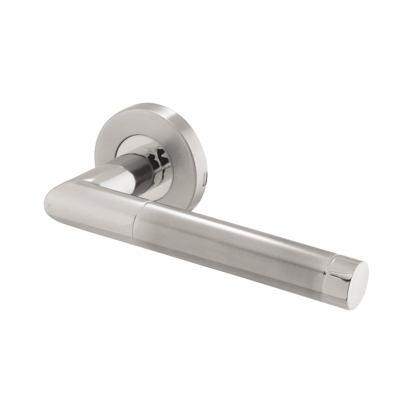 Polished/Satin Stainless Steel Latch Door Handles on Rose Pack - Duo 2 Range - view 3