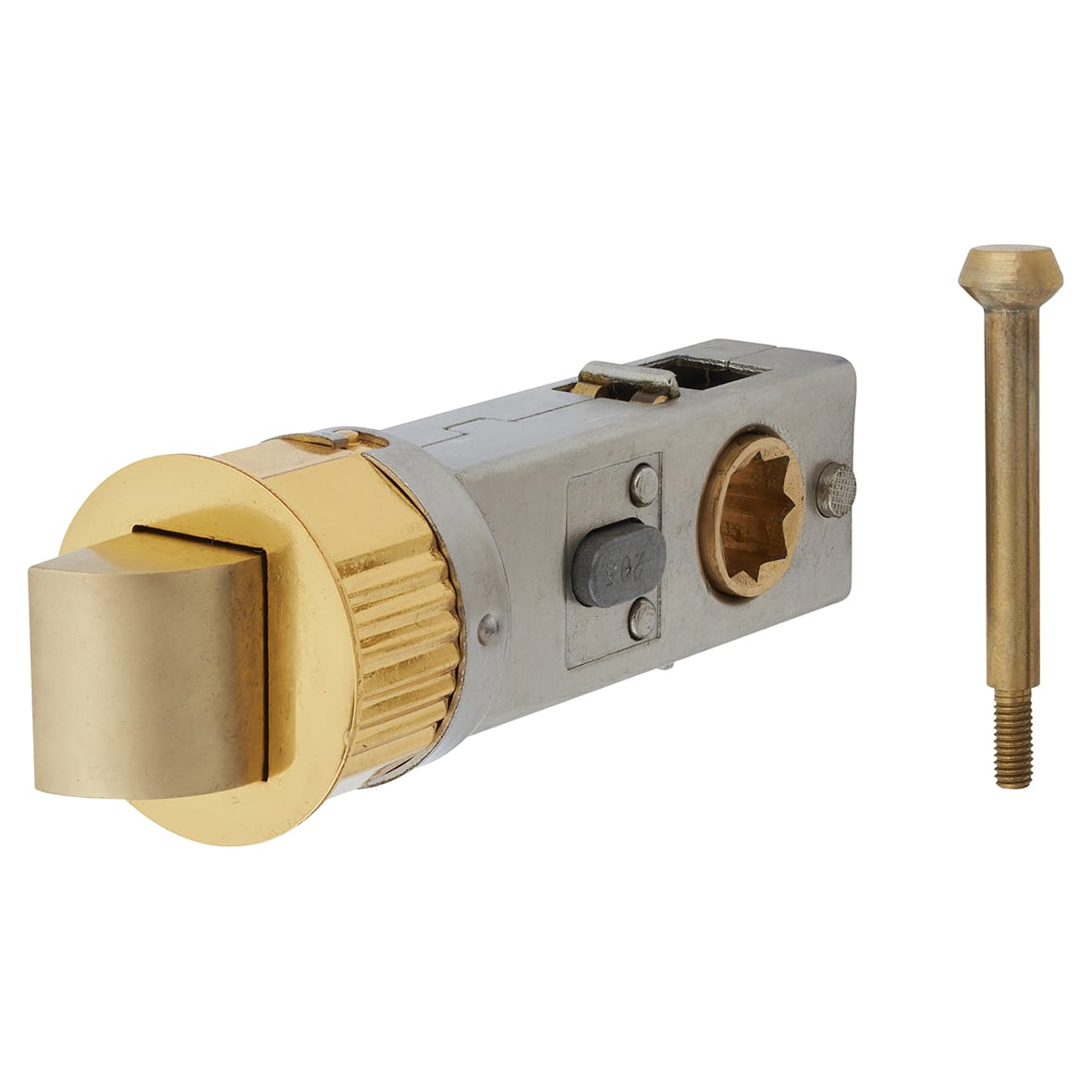 Quick Latch Privacy Tubular Latch - 71mm Case - 57mm Backset - Polished Brass - view 2