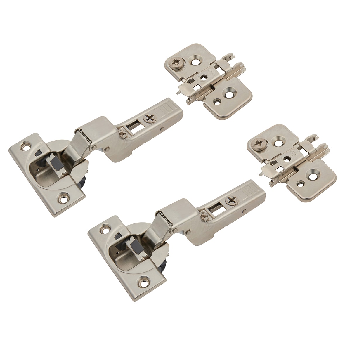 CLIP Top Soft Close Cabinet Hinge Pack & 0mm Mounting Plates - 110° - Inset - Zinc Plated -Pair - view 2