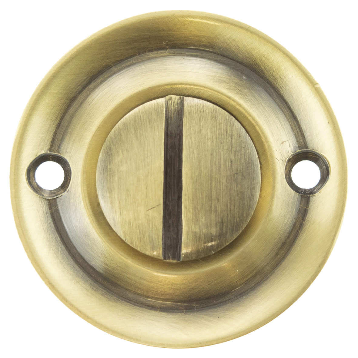 Old English Bathroom Turn and Release - 42mm Diameter - Antique Brass - view 2