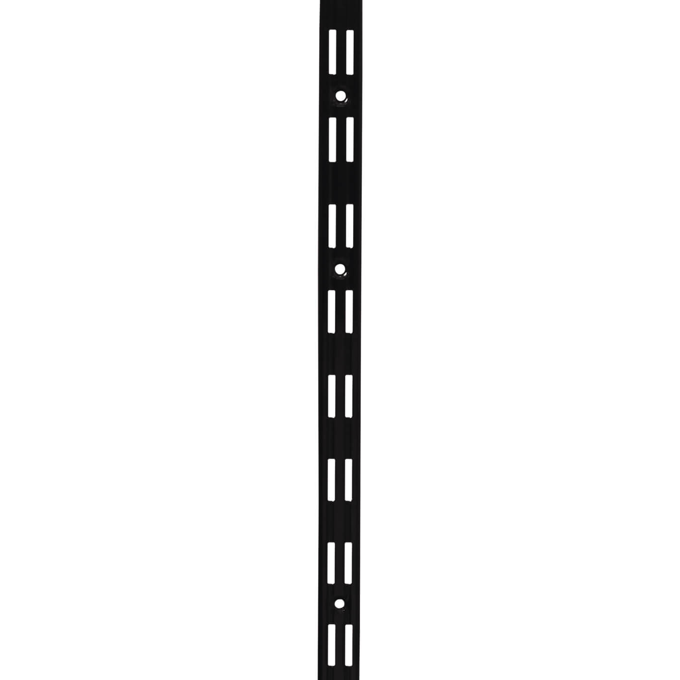 Twin Slot Shelf Wall Upright - 2000mm Length - Black - view 2