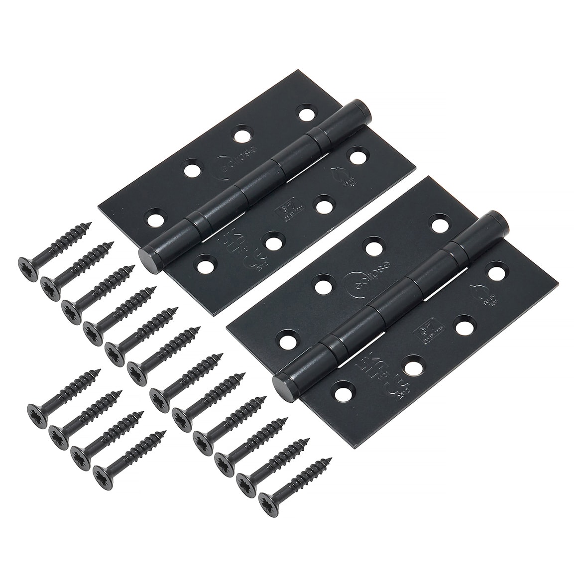 Ball Bearing Grade 7 Butt Fire Door Hinge - 102 x 67 x 2mm - Matt Black - Pair - view 2