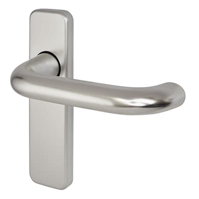 Satin Aluminium 20mm Return to Door Latch Door Handles - 155 x 40mm - view 2