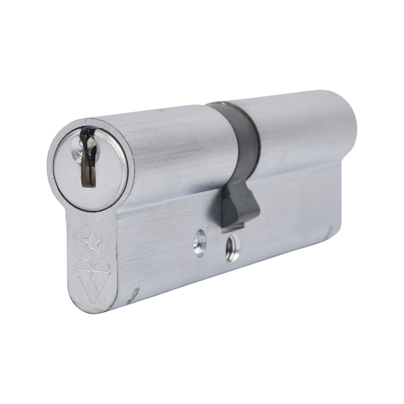 1 Star 6 Pin Kitemarked 100mm Euro Double Cylinder - 45 + 55mm - Satin Chrome - Keyed to Differ - view 2