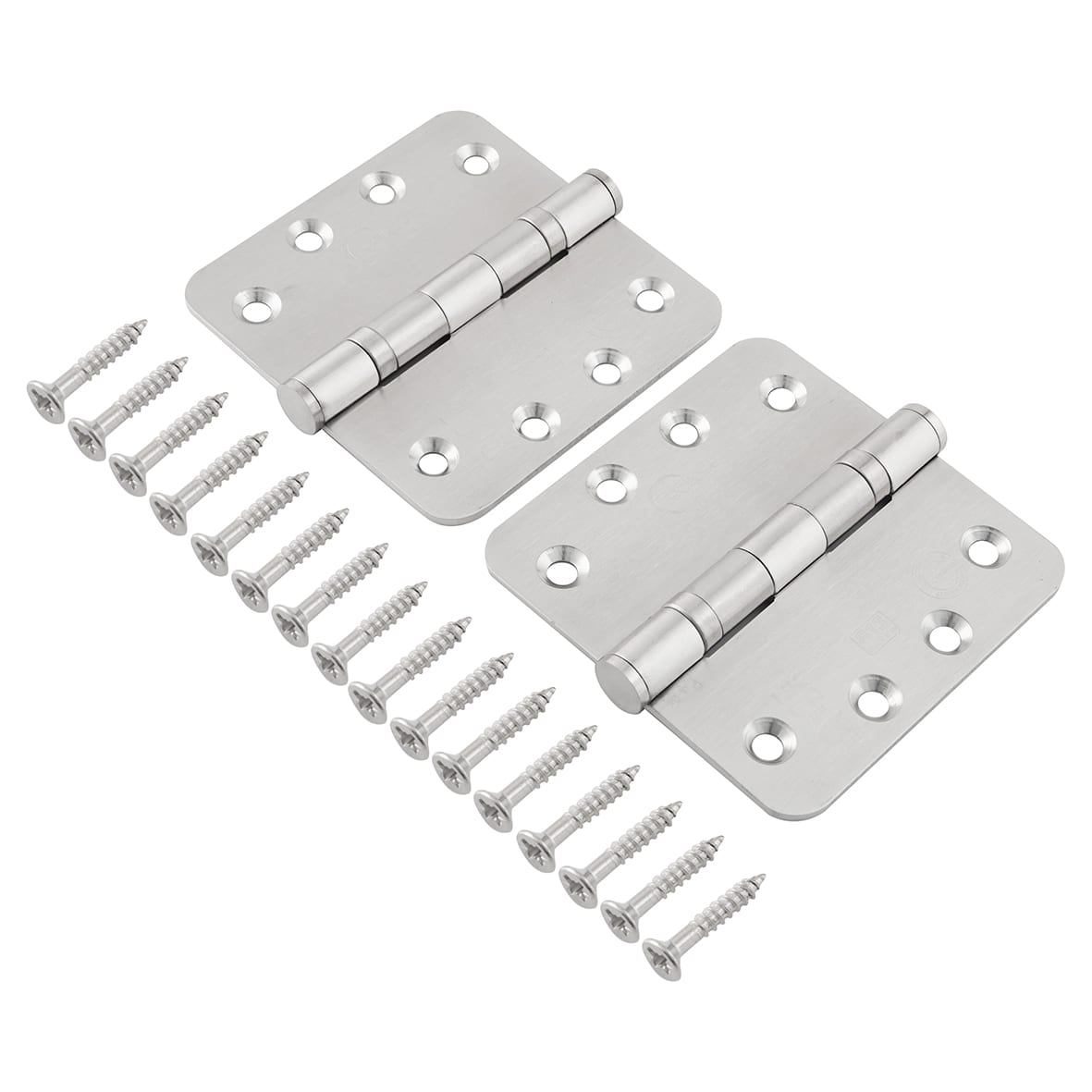 Radius Ball Bearing Grade 13 Butt Fire Door Hinge - 102 x 102 x 3mm - Satin Stainless - Pair - view 2