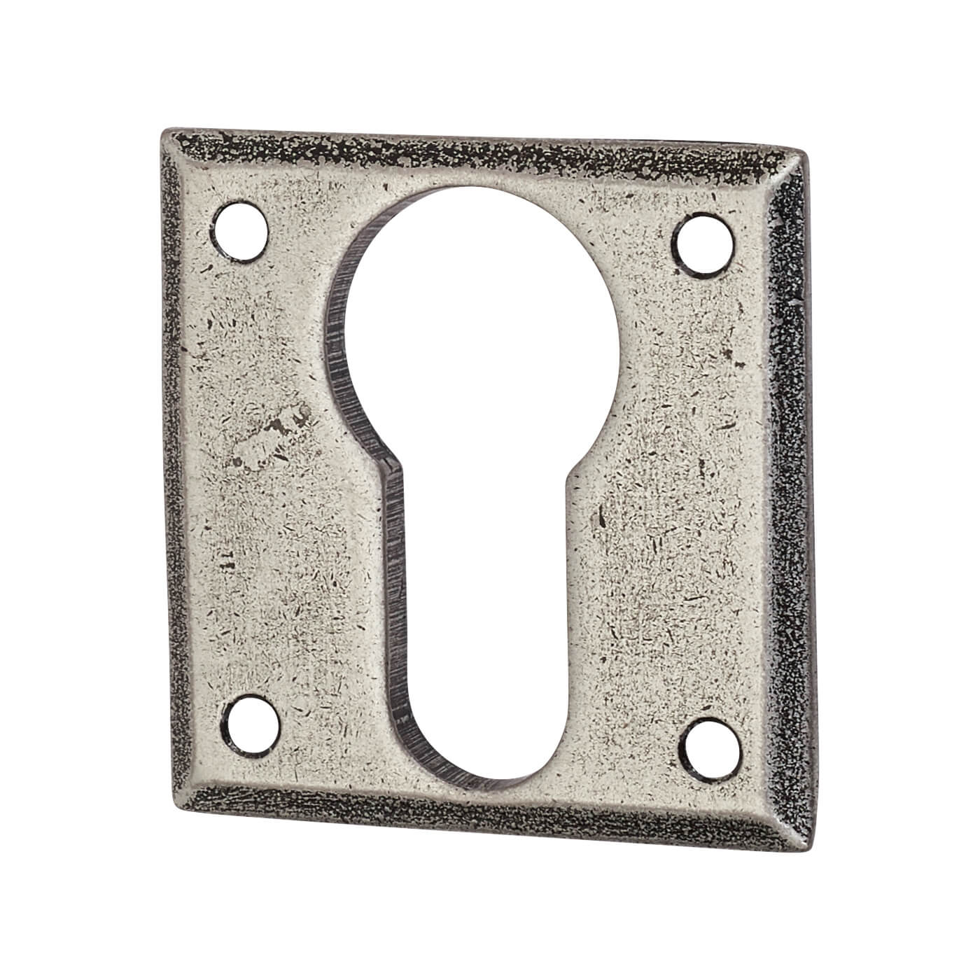 Square Escutcheon - 40 x 40mm - Euro - Pewter - view 2
