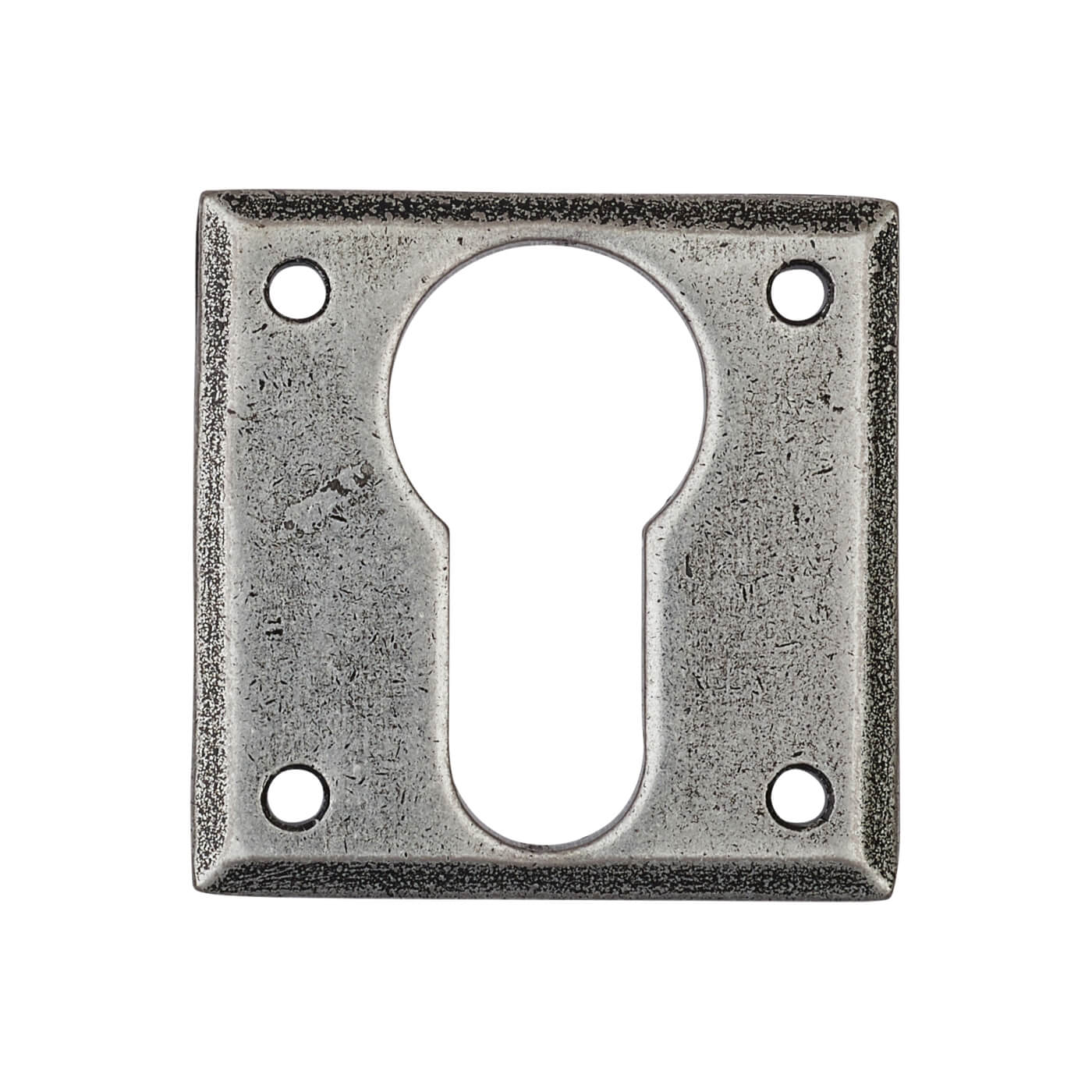 Square Escutcheon - 40 x 40mm - Euro - Pewter - view 3