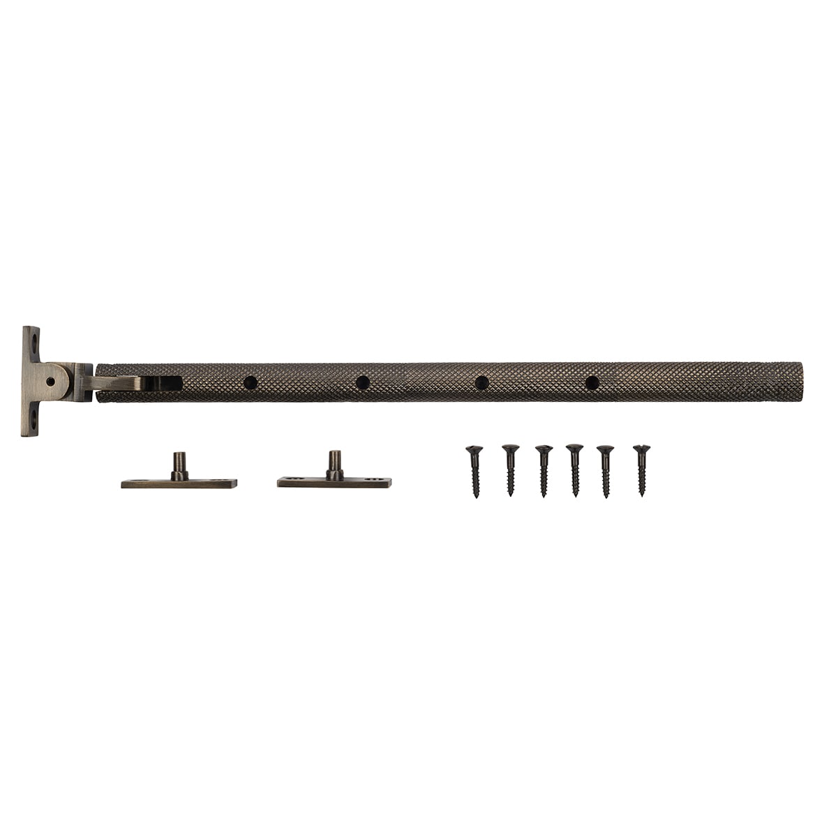 Willow Knurled Casement Window Stay - 12"/300mm Length - Antique Brass - view 5