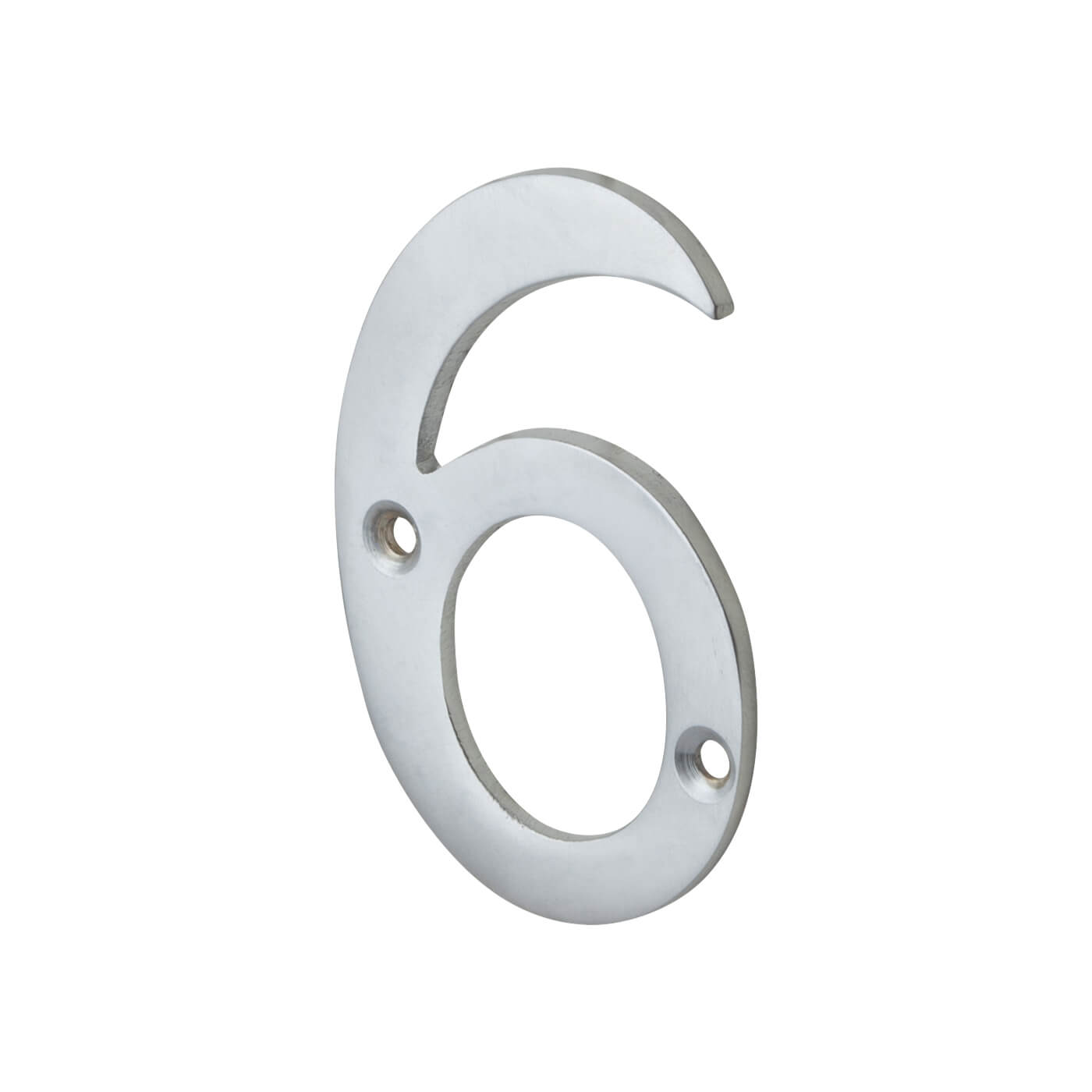 76mm Screw Fix Door Numeral - 6 / 9 - Satin Chrome - view 2