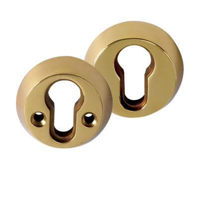 High Security Escutcheon - 50mm Diameter - Euro - Polished Brass - Pair - view 2