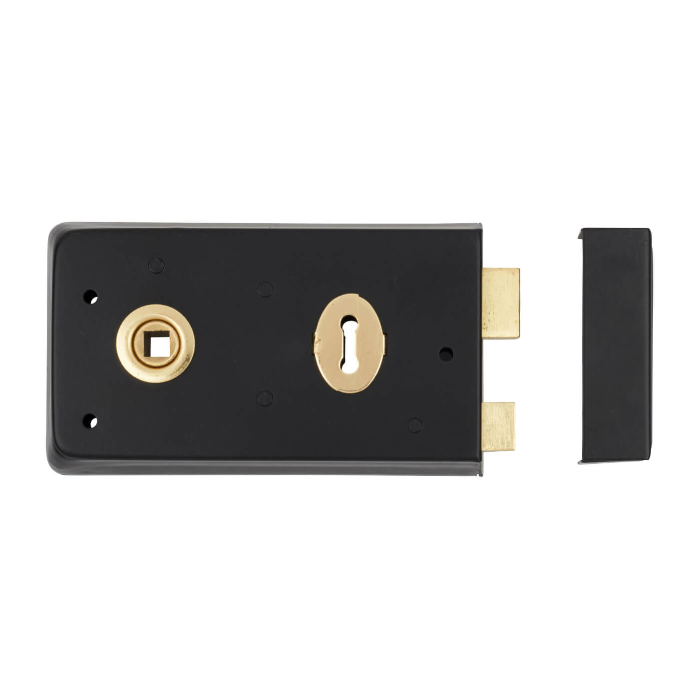 Plain Edge Rim Sashlock - 145 x 80mm - Antique Black Iron - view 3