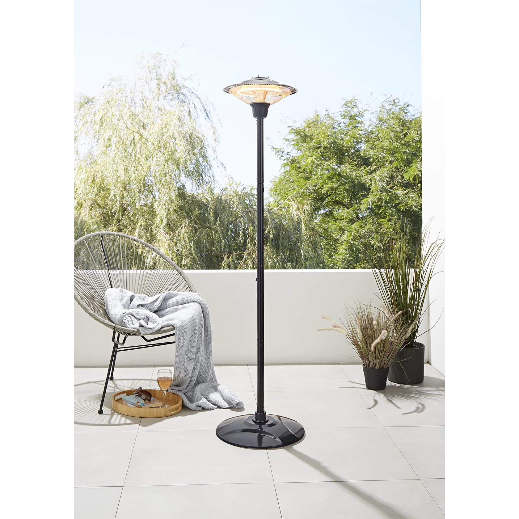 Forum Zink Coral IP34 Floor Standing Patio Heater - 1500W - view 3