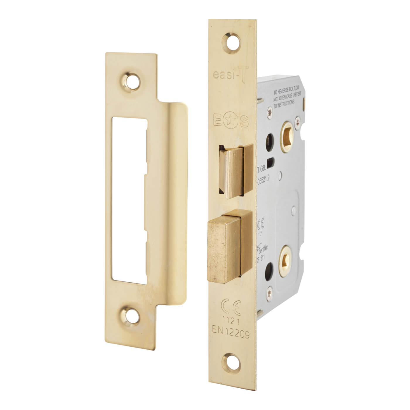 Polished Brass Bathroom Lock Door Handles on Rose Pack - Eloise Range - view 3