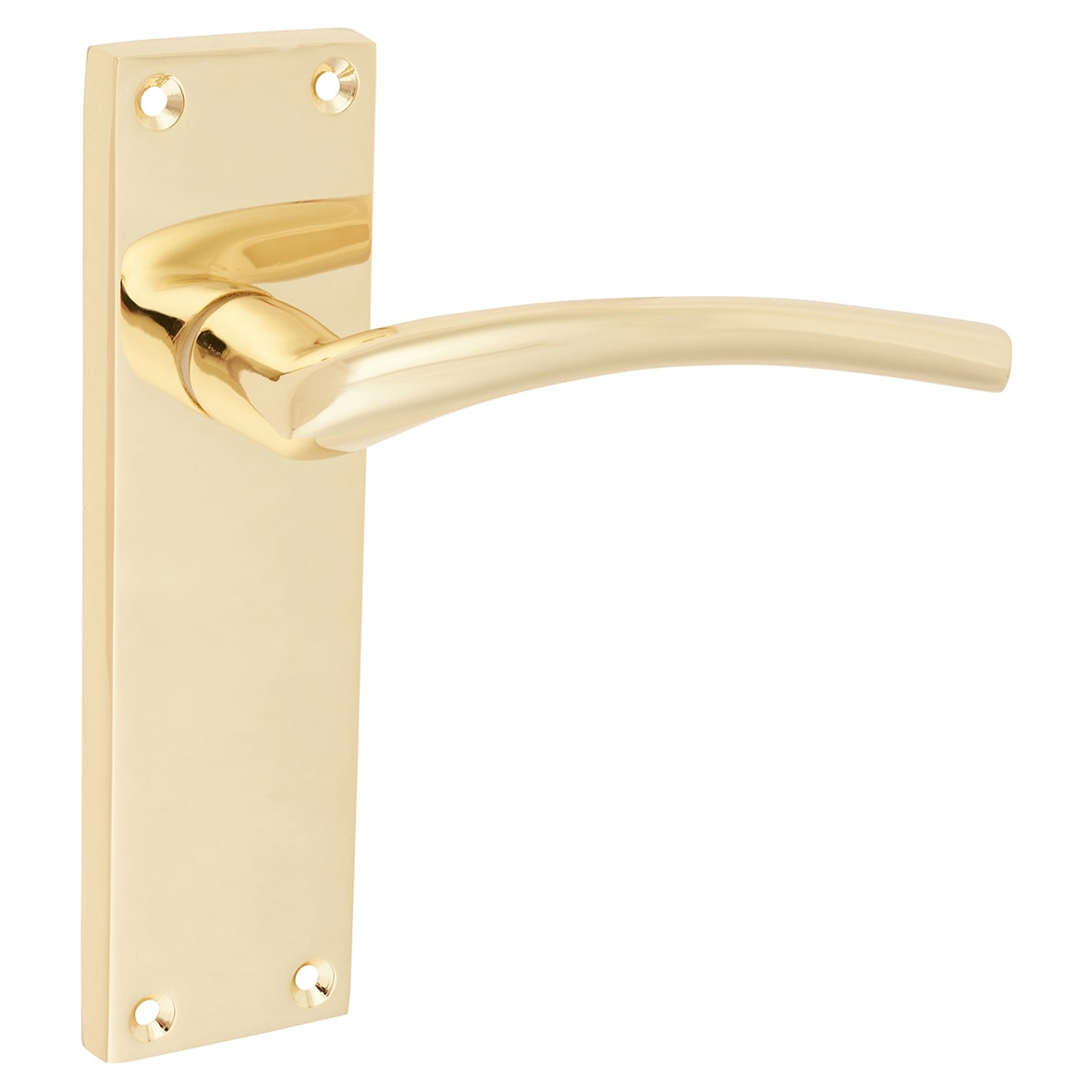 Polished Brass Latch Door Handles - Rimini Range - 151 x 42mm - view 2