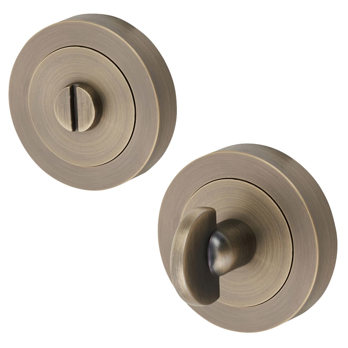Brass Bathroom Turn & Release & Deadbolt Ultimate Kit - Antique Brass - view 2