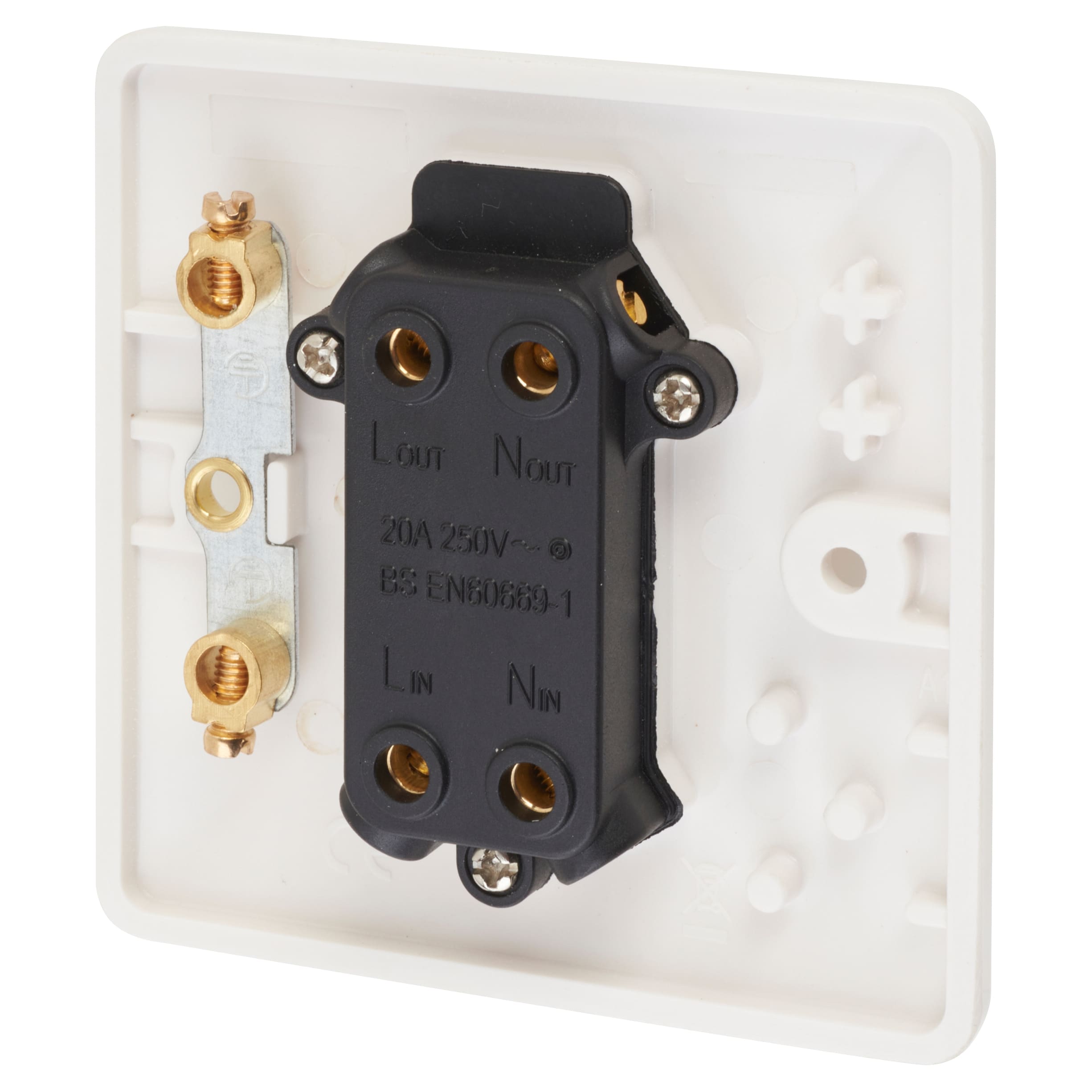 20A 1 Gang Double Pole Appliance Switch - White - view 3