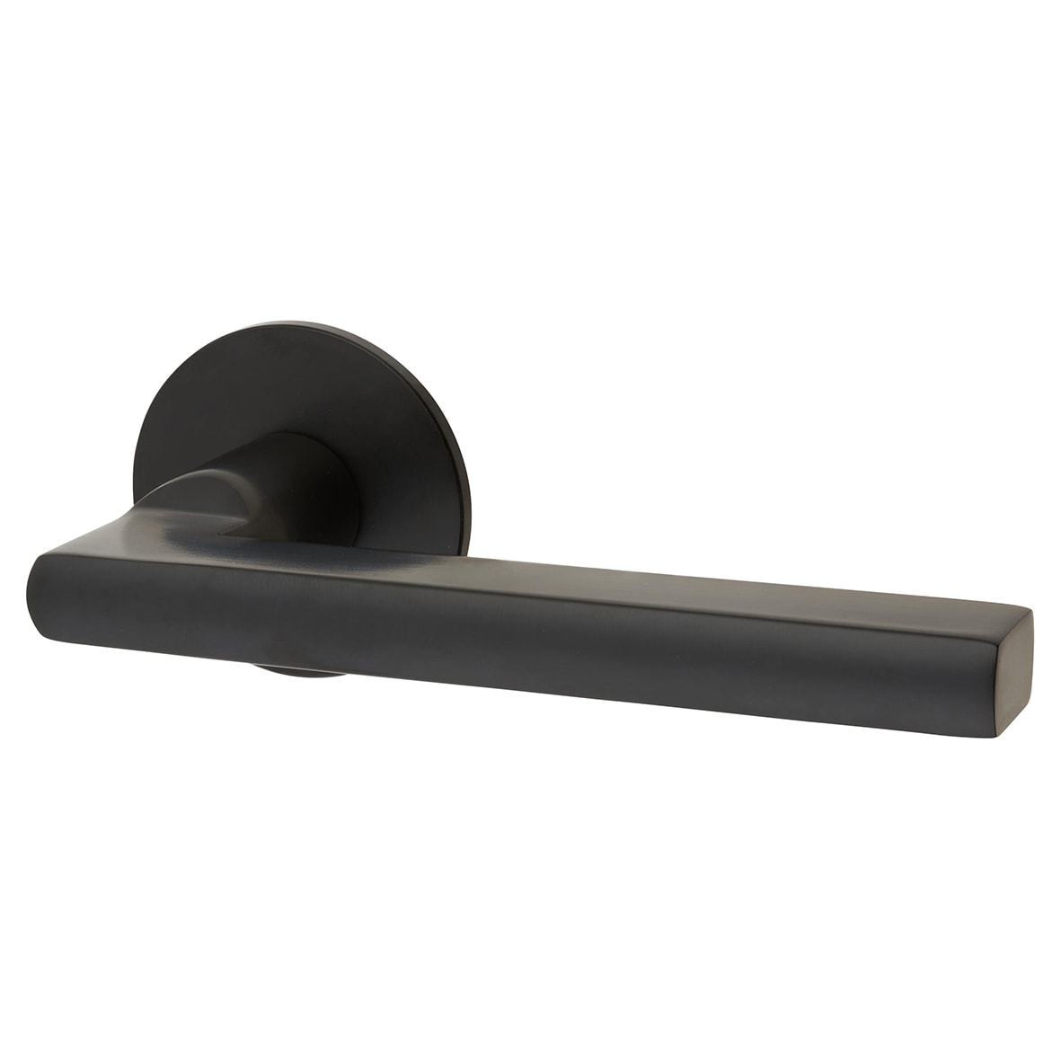 Matt Black Door Handles on Round Slim Rose - Schema Rita Range - view 2