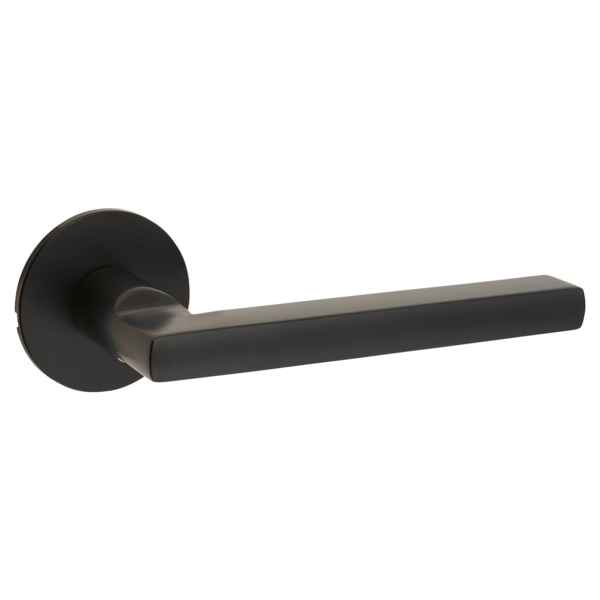Matt Black Door Handles on Round Slim Rose - Schema Rita Range - view 3