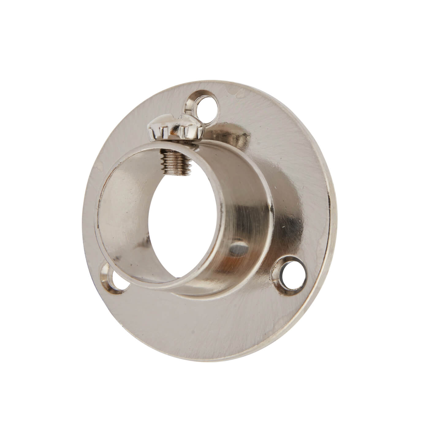 25mm Tube Hanging Rail End Socket with Locking Grub Screws - Brushed Nickel - Pack of 2 - view 2