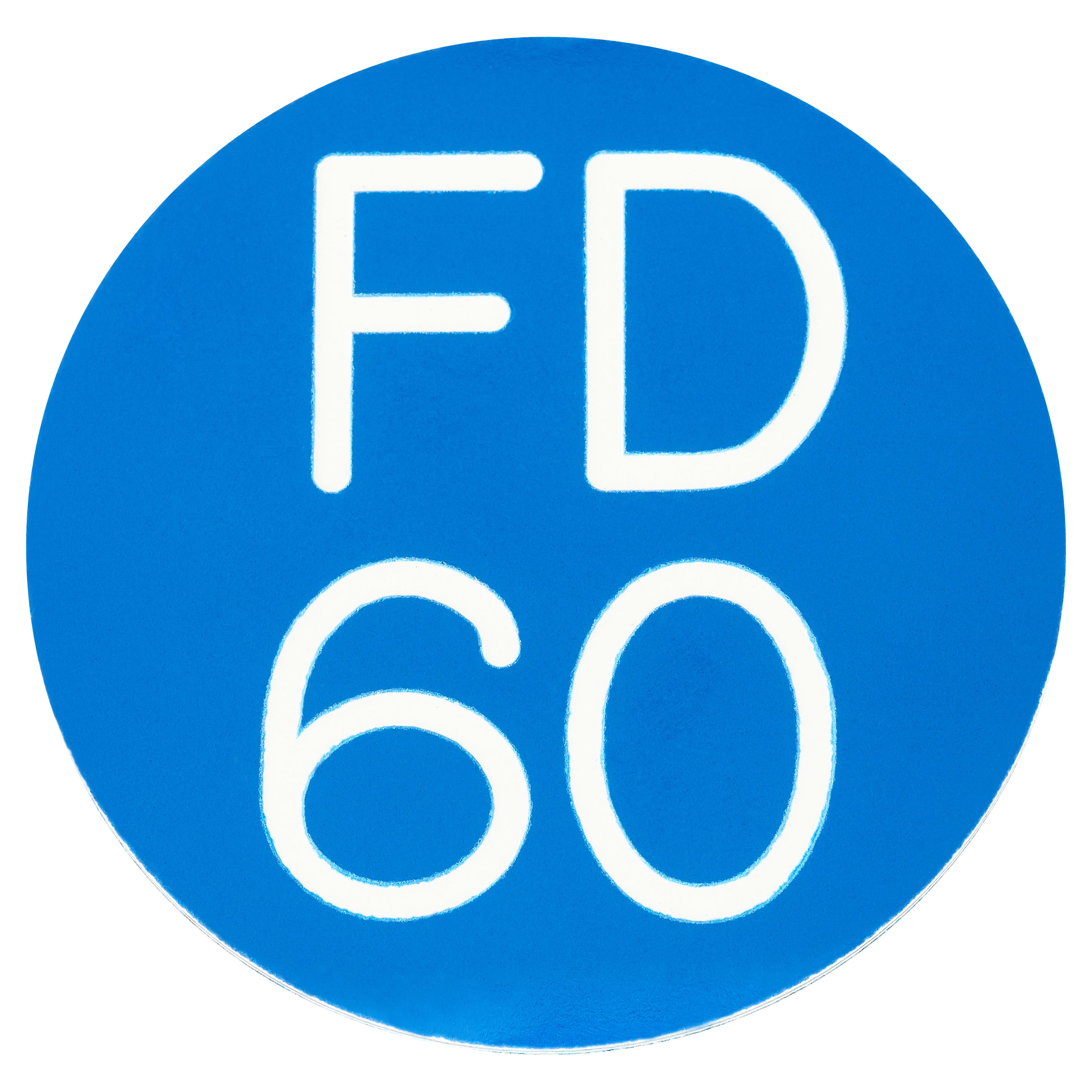 Fire Door Sign - Self Adhesive - 50mm Diameter - Rigid Plastic - Blue - view 2
