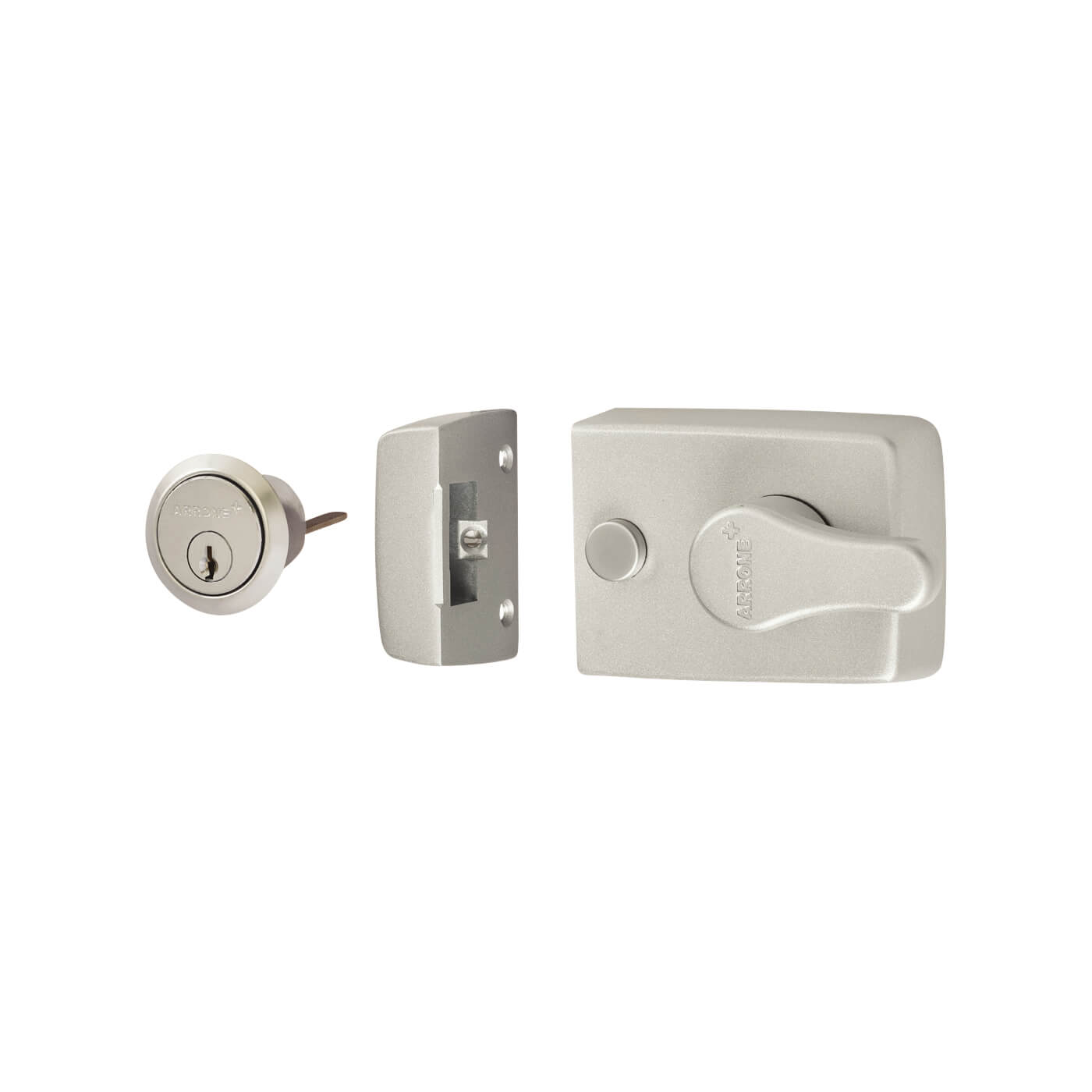 Deadlocking Nightlatch - 60mm Backset - Silver Case/Satin Chrome Cylinder - view 2