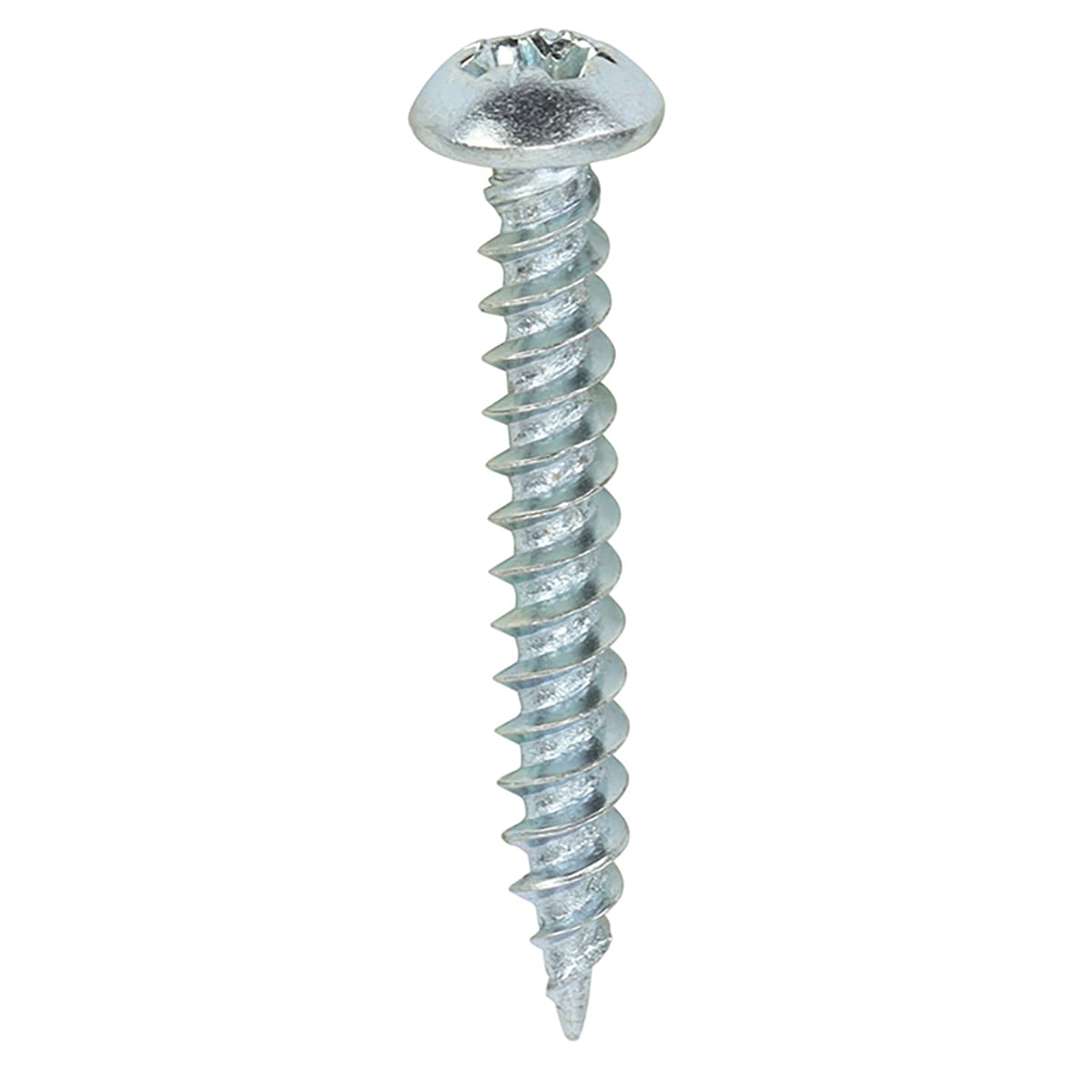 Twin Threaded Pozi Round Head Wood Screws - 6 x 1" - Zinc Plated - Pack of 200 - view 2