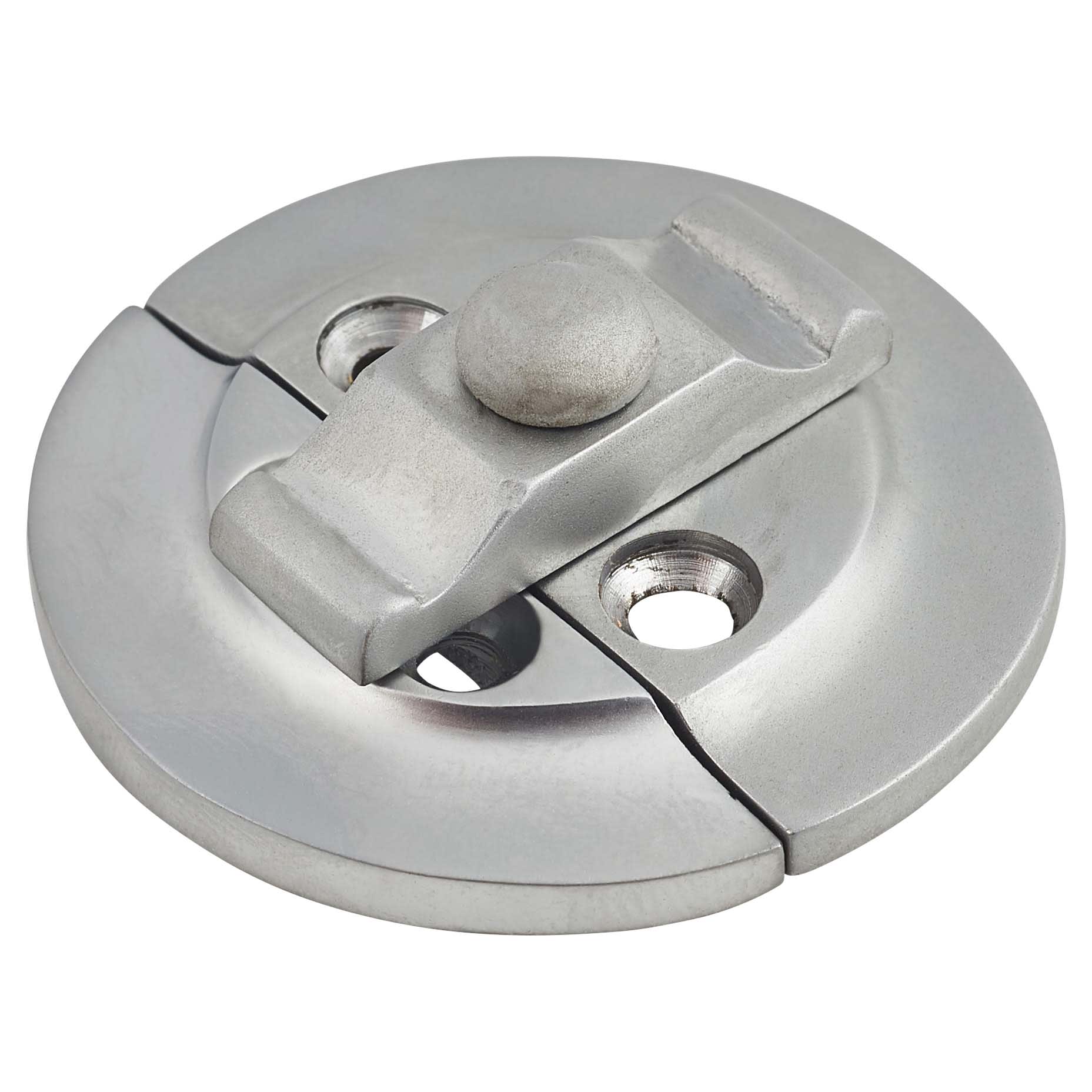Round Butterfly Catch - 38mm Diameter - Satin Chrome - view 2