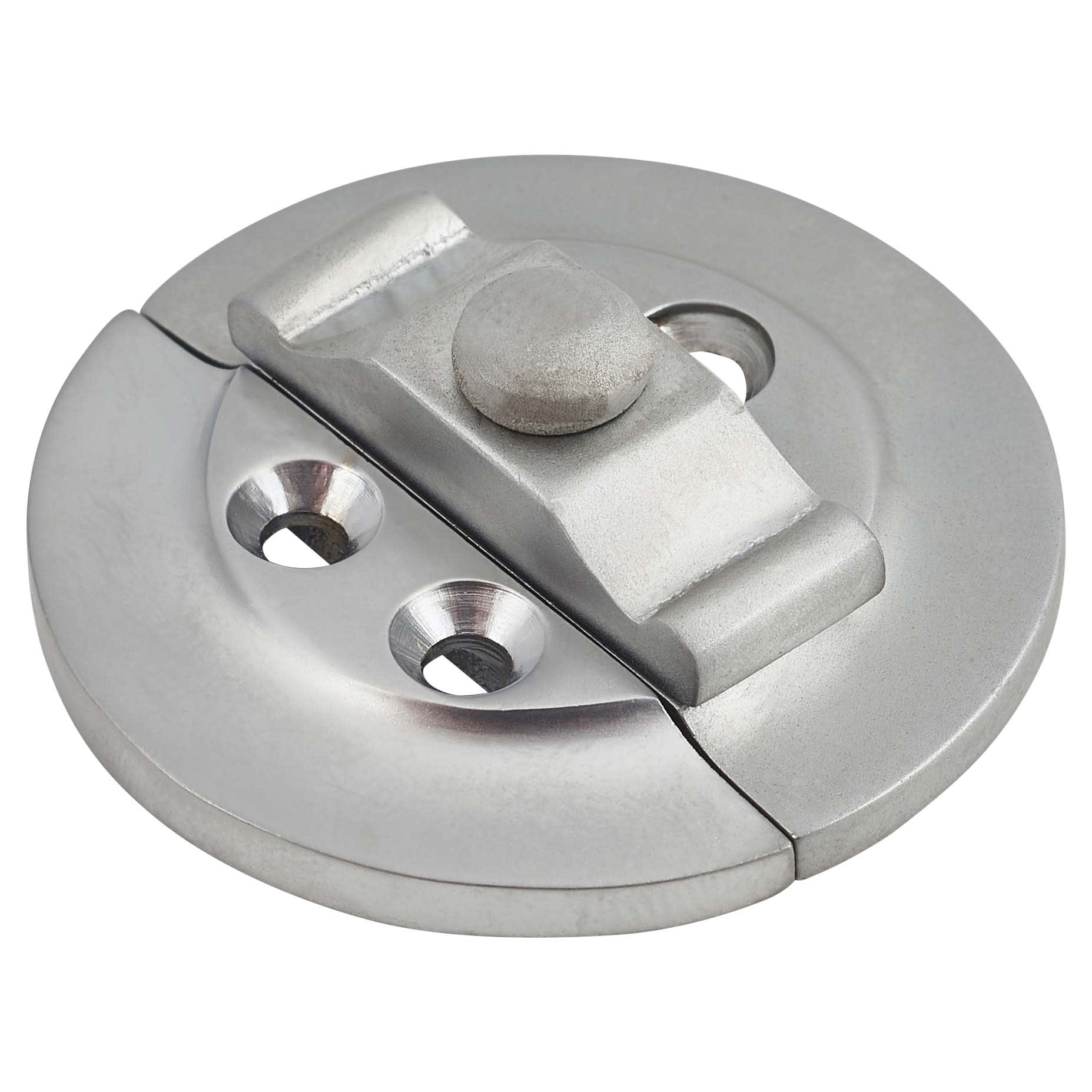 Round Butterfly Catch - 38mm Diameter - Satin Chrome - view 4