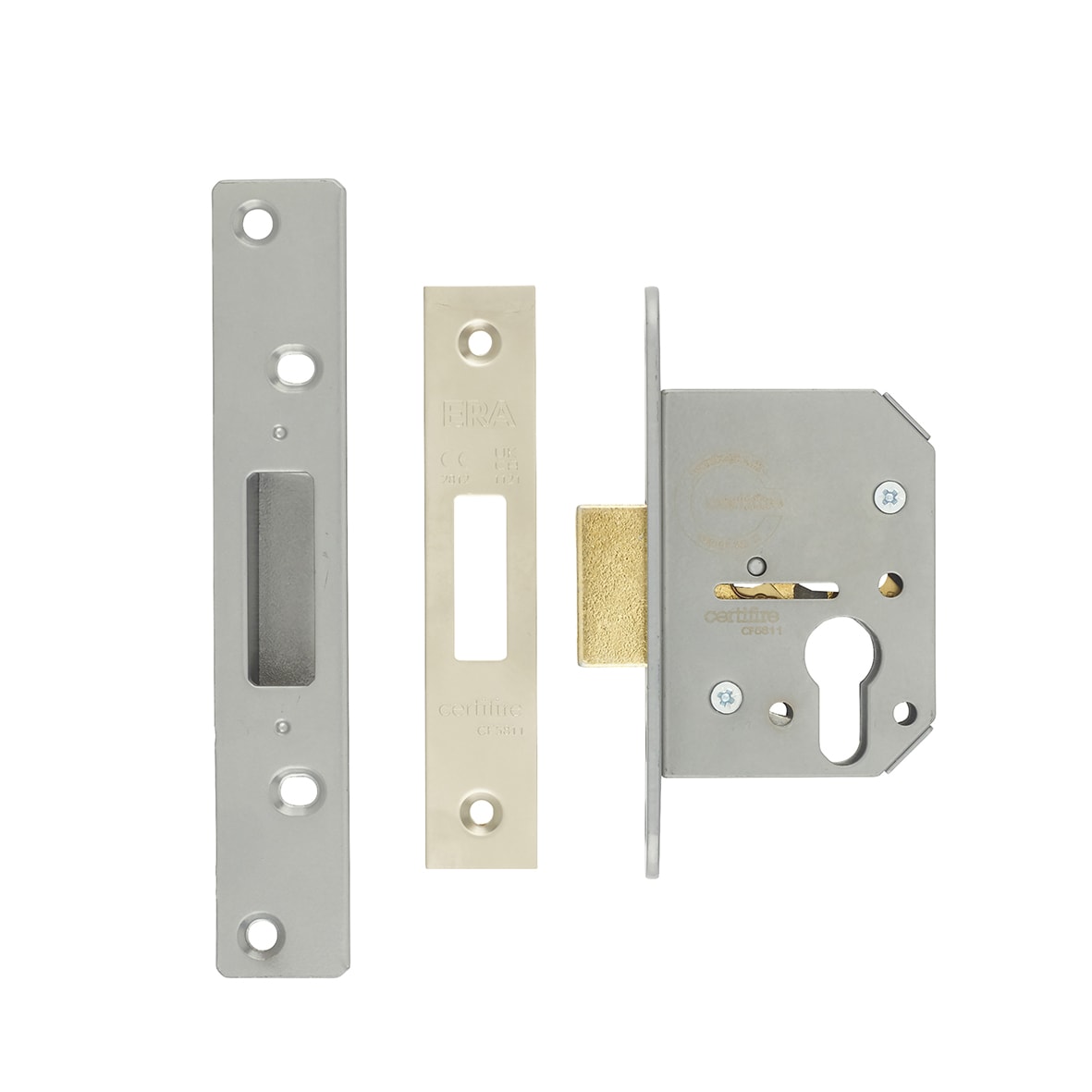 Viscount Euro Profile Deadlock - 64mm Case - 44mm Backset - Satin Chrome - view 2