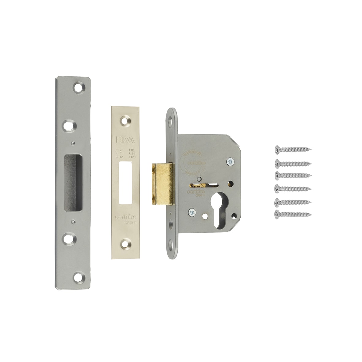 Viscount Euro Profile Deadlock - 64mm Case - 44mm Backset - Satin Chrome - view 3