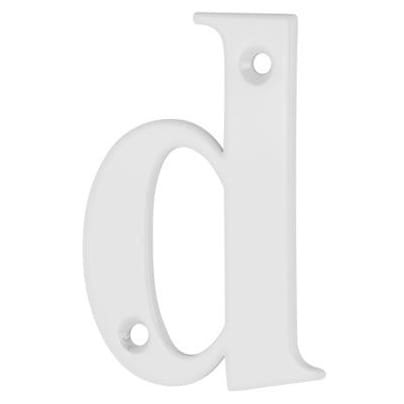 76mm Screw Fix Door Letter - d - White - view 2