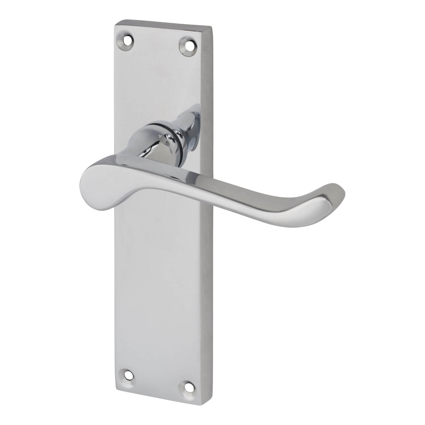 Polished Chrome Victorian Scroll Latch Door Handles - 155 x 42mm - view 2