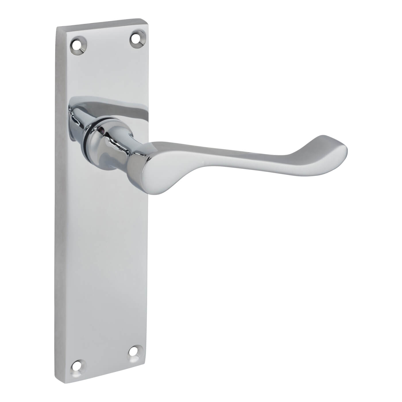 Polished Chrome Victorian Scroll Latch Door Handles - 155 x 42mm - view 3